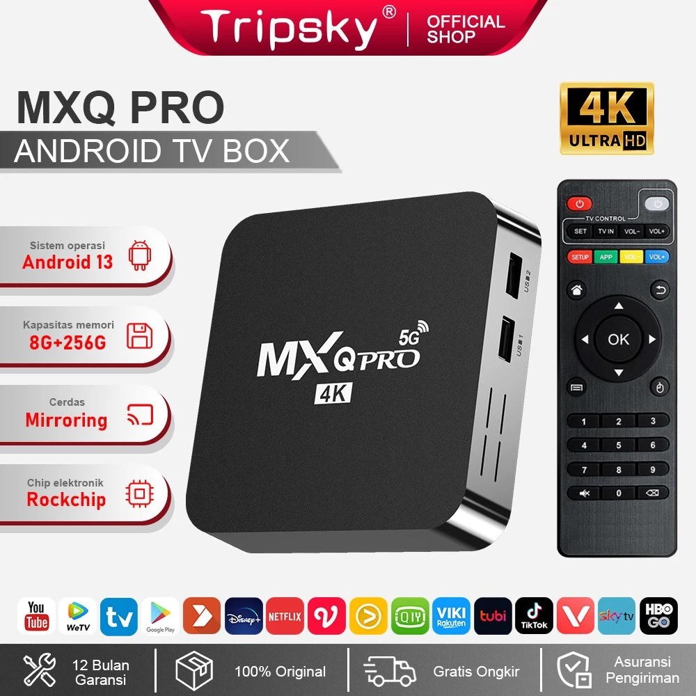 Indoteknik Dotcom Gemilang Tripsky MXQ Pro 4K Android TV Box