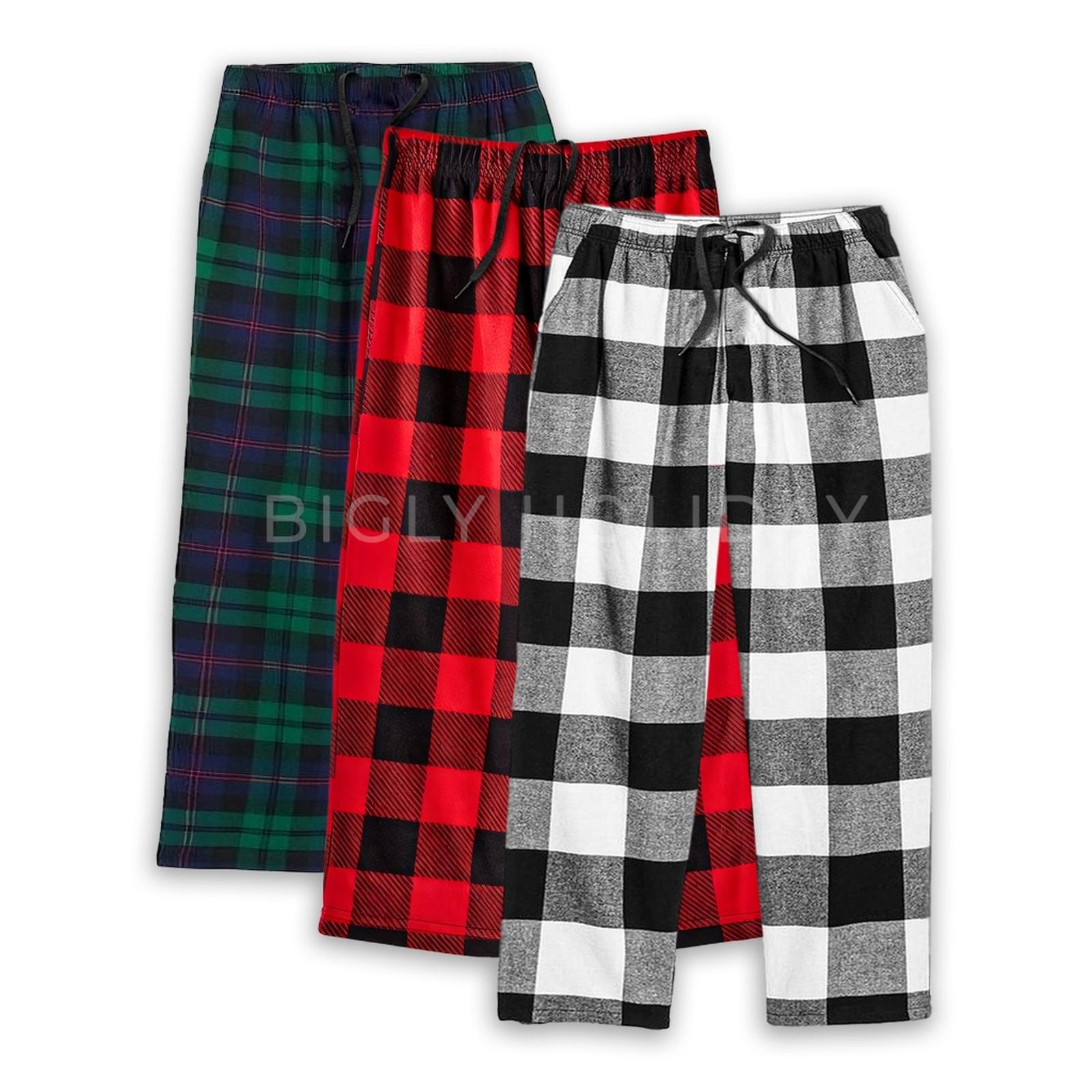  Bigly Holiday Checkered Plaid Relaxed Pants Merah