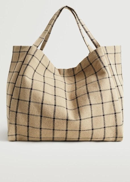 Mango Check Shopper Bag REF. 17085946-MALLORCA-LM