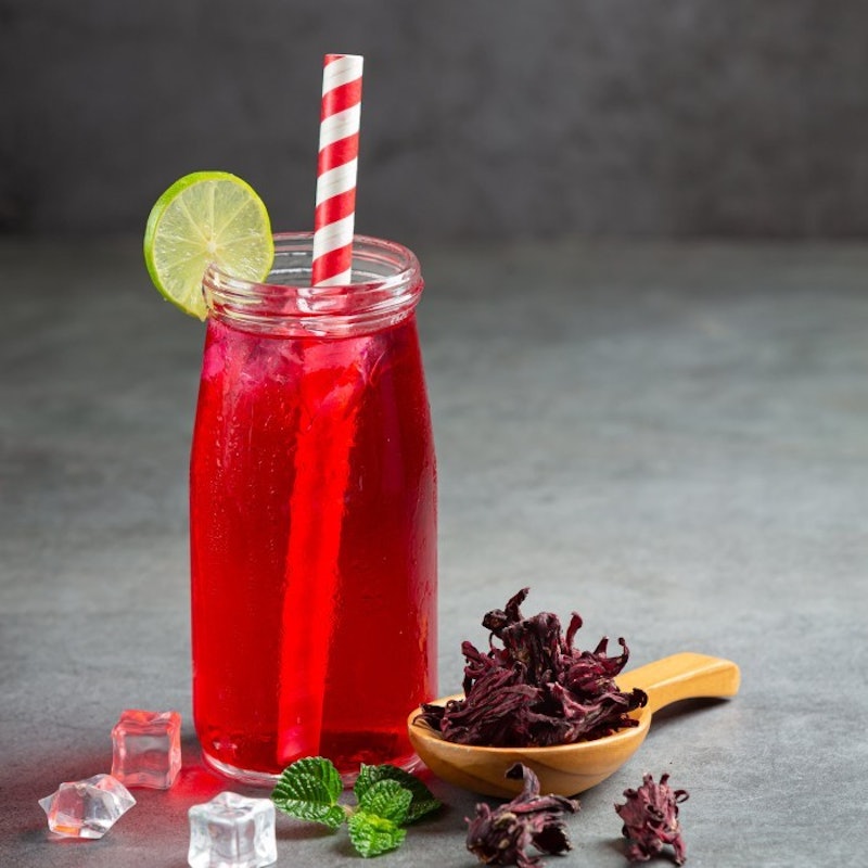 Mugo Bunga Rosella Merah Kering Alami