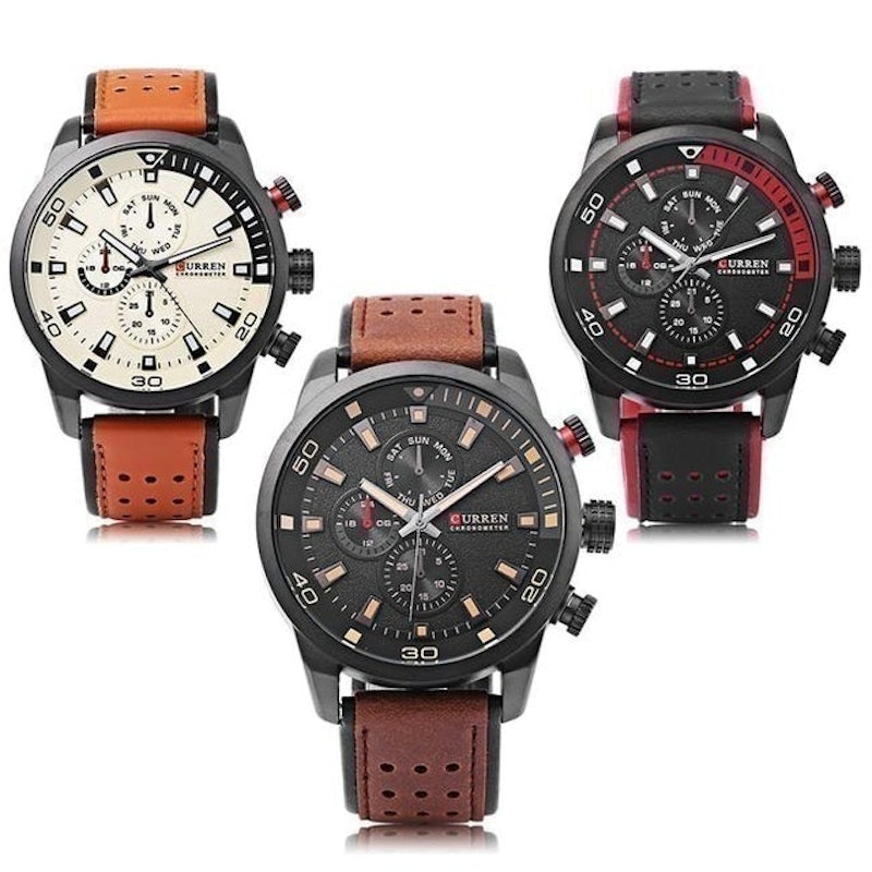 Curren Men's Sports Military Geniune Leather 2