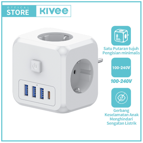 Kivee Stop Kontak Colokan Listrik Kubus 7 in 1 5