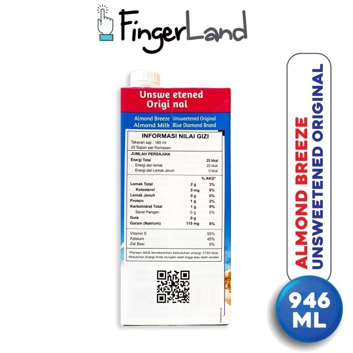 Blue Diamond Growers Almond Breeze Unsweetened Original Almond Milk