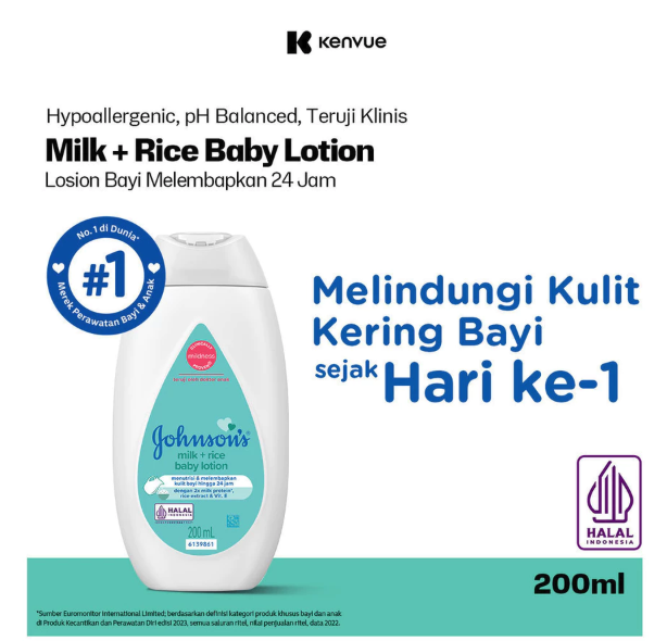 Johnson & Johnson Indonesia Johnson's Baby Milk + Rice Baby Lotion
