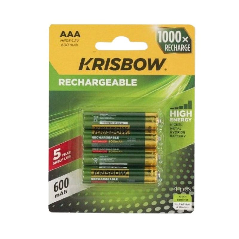 Set 4 Pcs Baterai AAA Rechargeable 600mAh 1