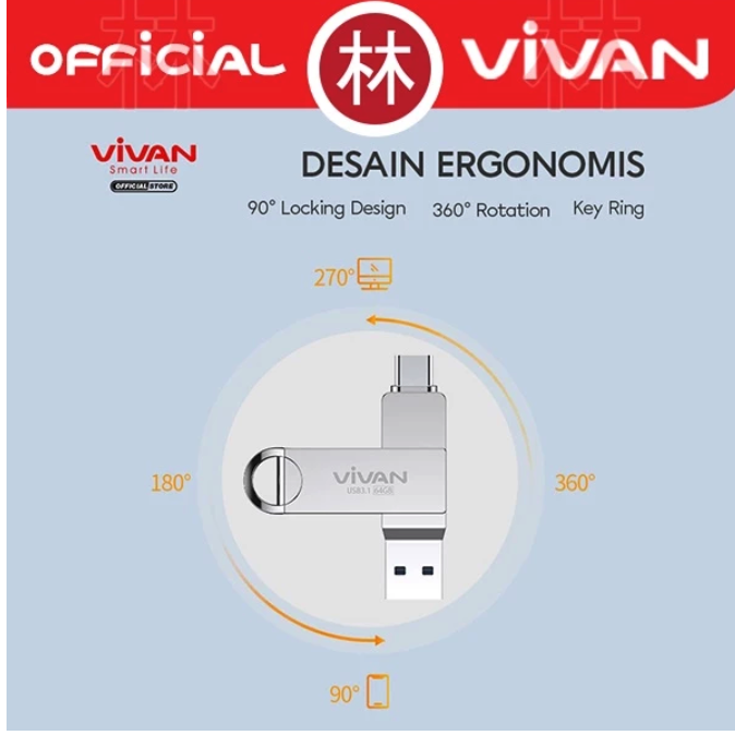 Wook Global Technology VIVAN Elite Dual Drive USB Type-C VOC232
