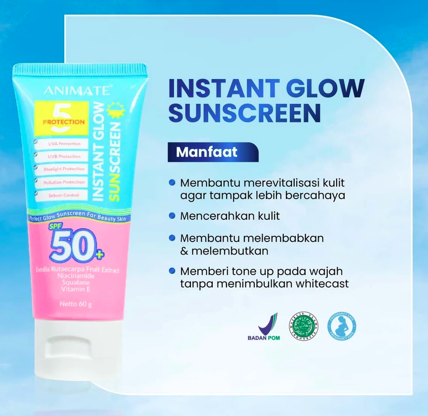 Animate Instant Glow Sunscreen 5 Protection SPF 50+ 5