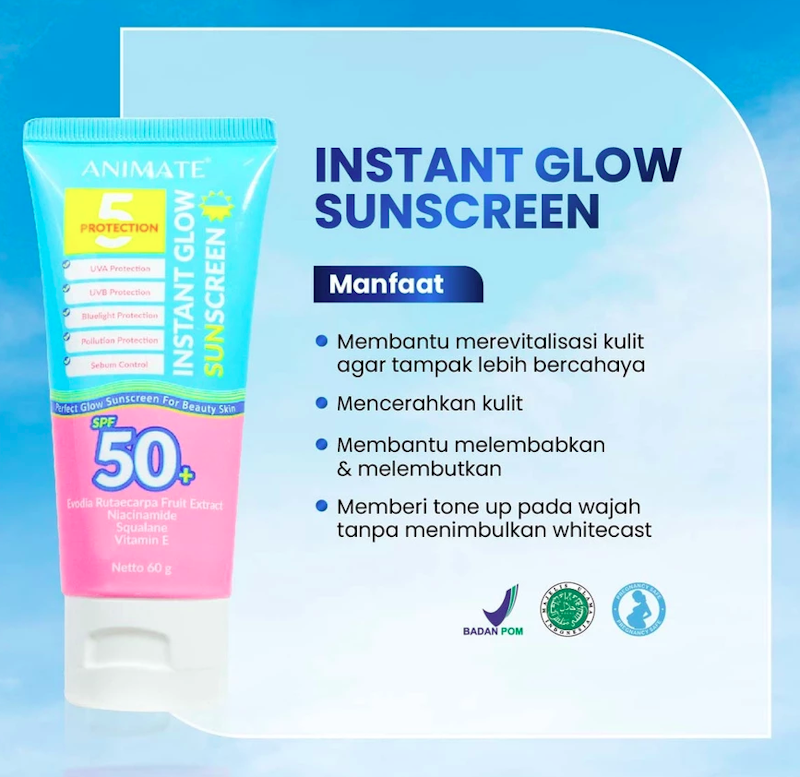 Animate Instant Glow Sunscreen 5 Protection SPF 50+ 5