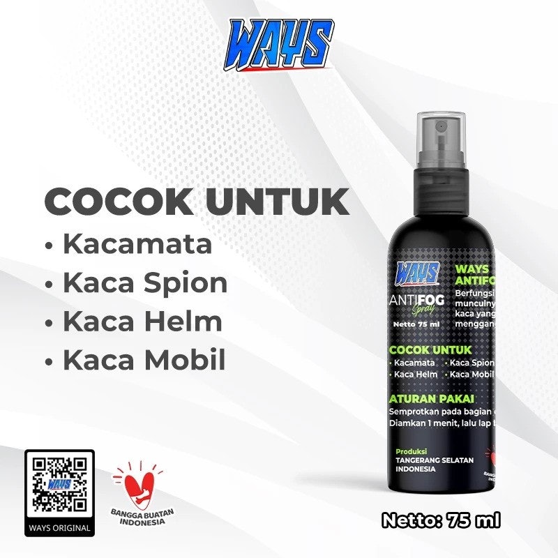 WAYS Antifog Spray Anti Embun & Uap Pembersih Kacamata 5