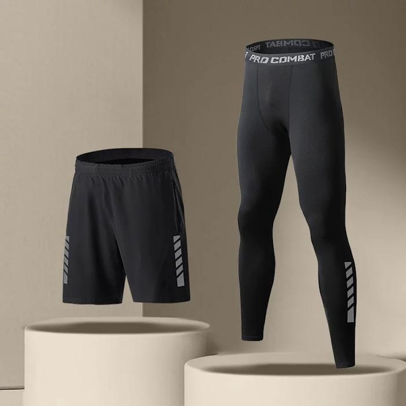 Kamb Men's Long Sport Leggings + Shorts 2