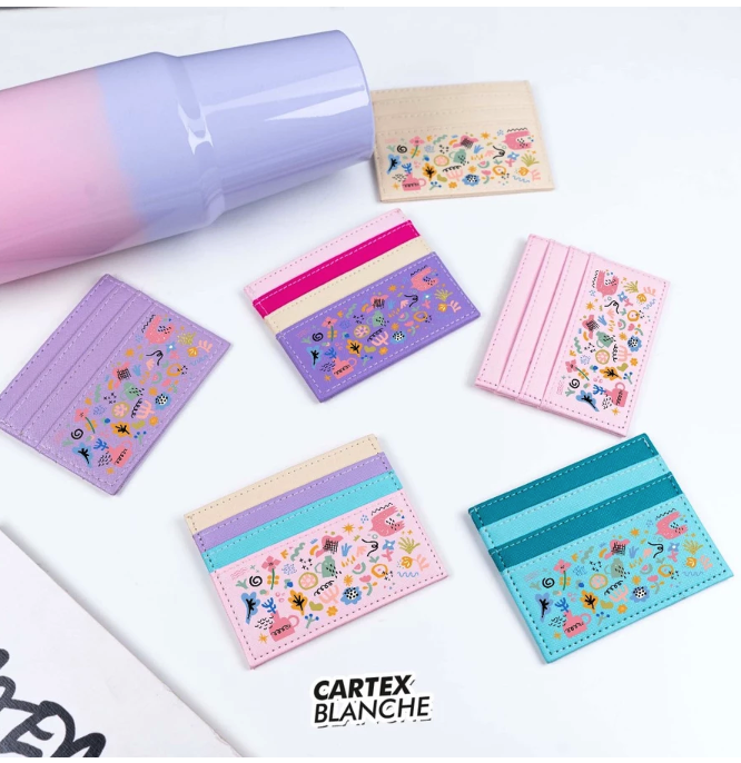 Cartex Blanche Card Holder Flower Doodle