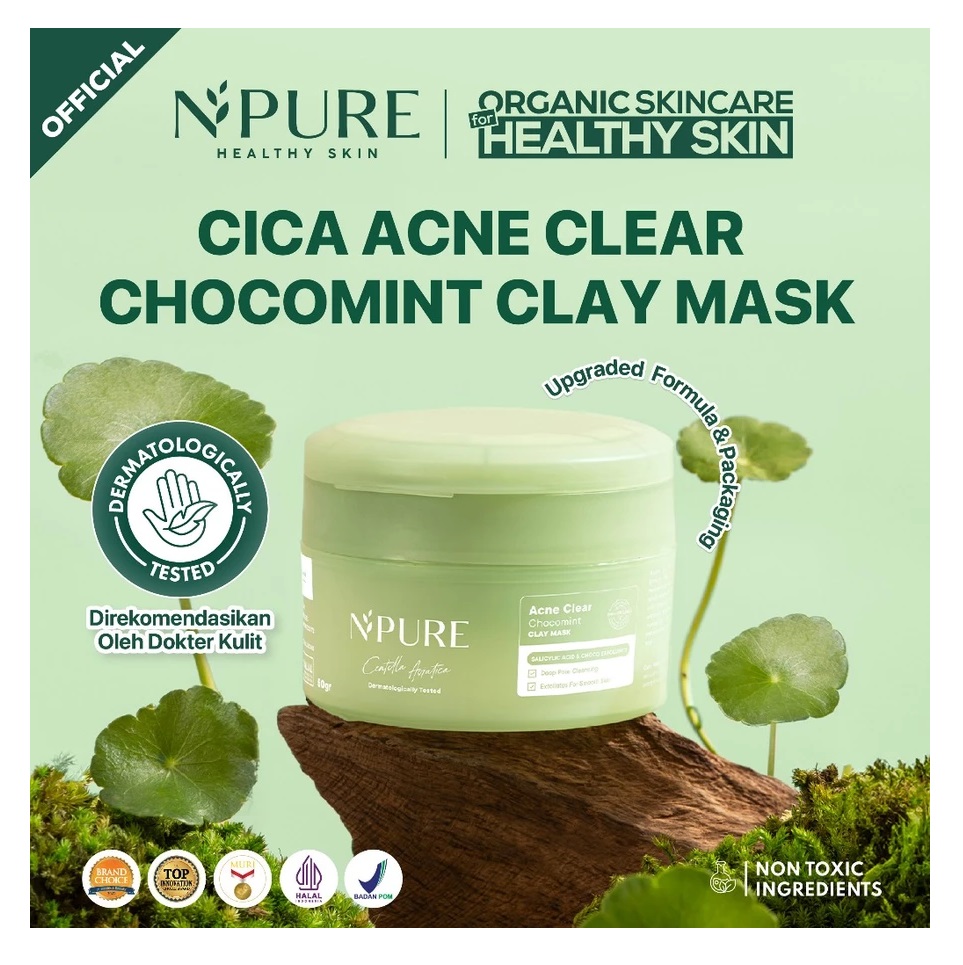 Penta Natural Kosmetindo N'PURE Acne Acne Clear Chocomint Clay Mask