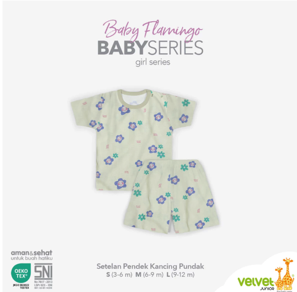 Evergreen Buana Prima Sandang Velvet Junior Baby Flamingo Baby Series Girl Series