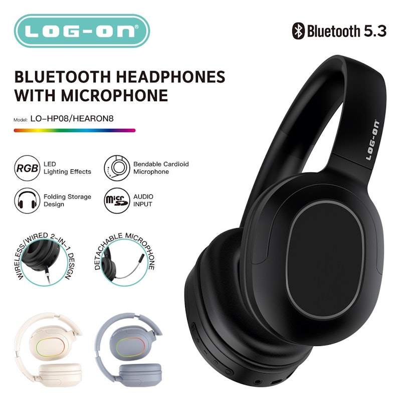 Log On Bluetooth Headphones with Microphone 2