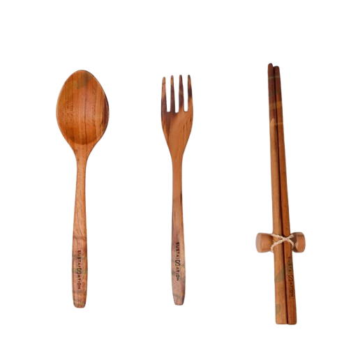 Sustaination Alat Makan Upcycle Kayu Jati Set