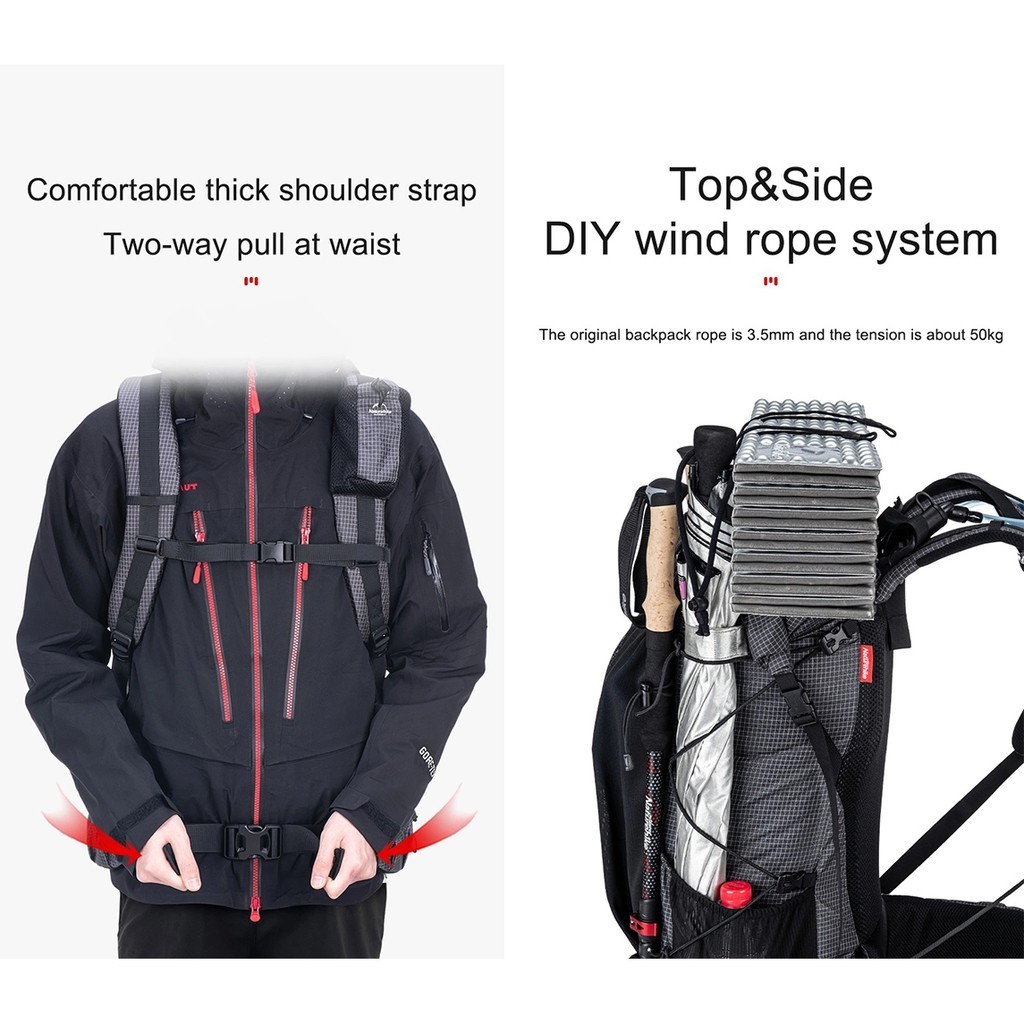 HNR Pesona Indonesia Naturehike Backpack Rock Ultralight 60L+5 NH19BP095