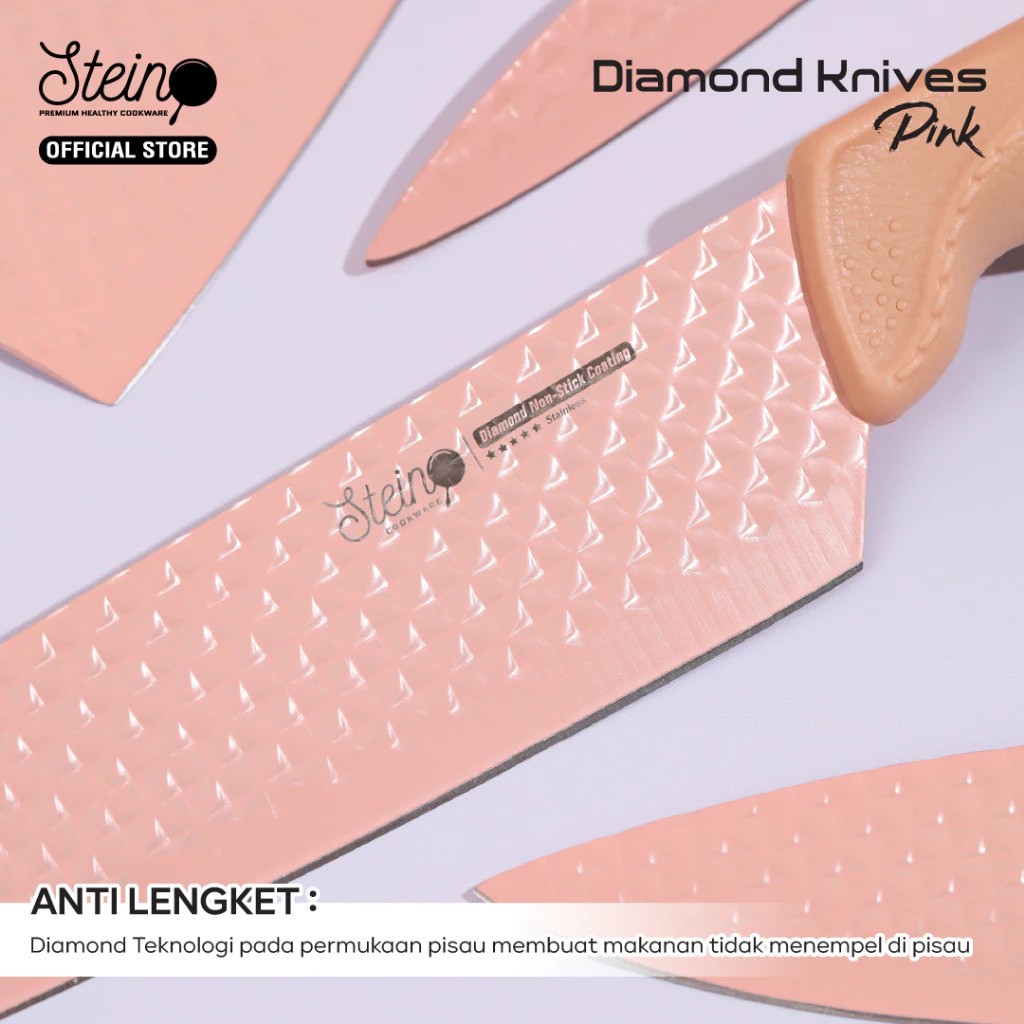 Stein Perkasa Internasional Stein Diamond Knife Set Pink 6 in 1