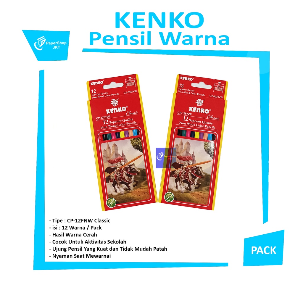 Kenko Sinar Indonesia KENKO 12 Color Pencil Classic CP-12FNW