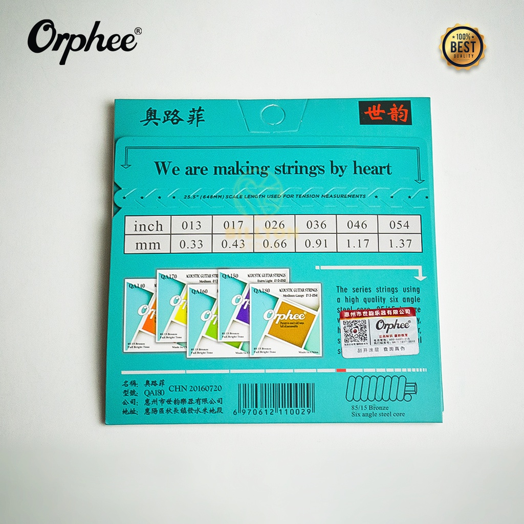 Huizhou ShiYun Musical Orphee Acoustic Guitar Strings Super Light 009-045 QA140