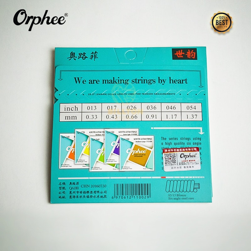 Orphee Acoustic Guitar Strings Super Light 009-045 4