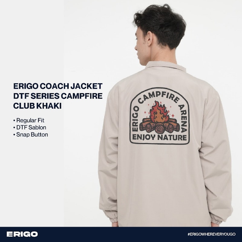 ERIGO Coach Jacket DTF Series Campfire Club Khaki 3