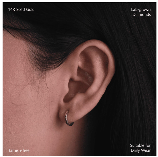  Isago Anting Wanita Edge Gold Huggies