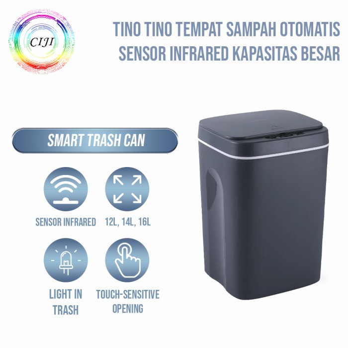 CIJI  Tempat Sampah Otomatis Sensor Infrared Kapasitas Besar