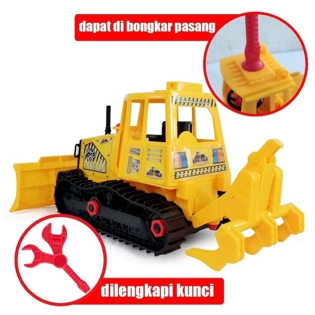 Ocean Toy Mainan Mobil Konstruksi Buldozer Bongkar Pasang OCT5725