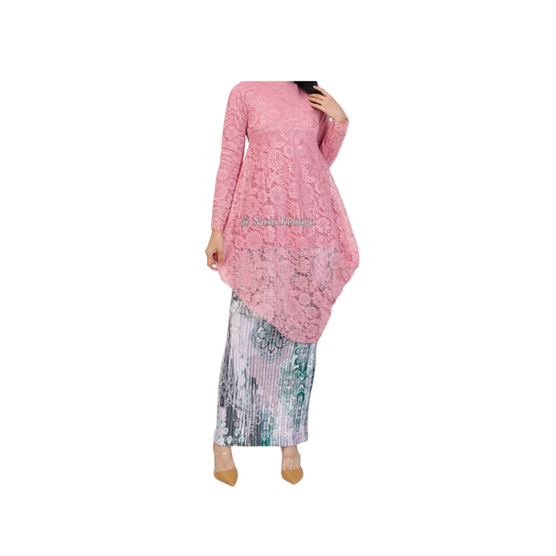 Nusa Kebaya Setelan Kebaya Tunik Brukat Miring 2