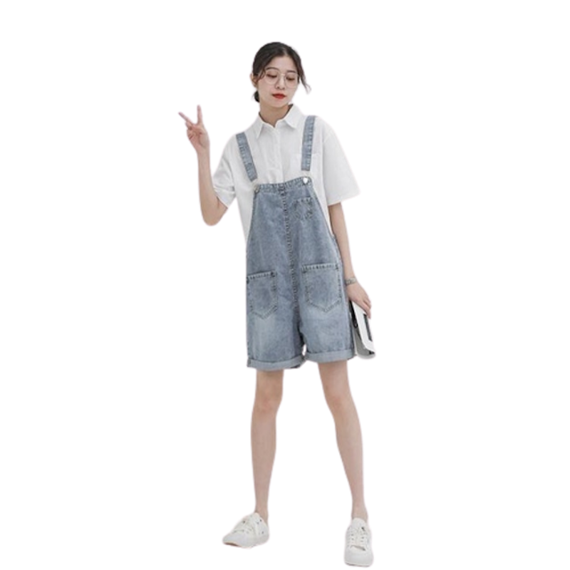 Jean Overall Pendek Jumpsuit Koboi 1