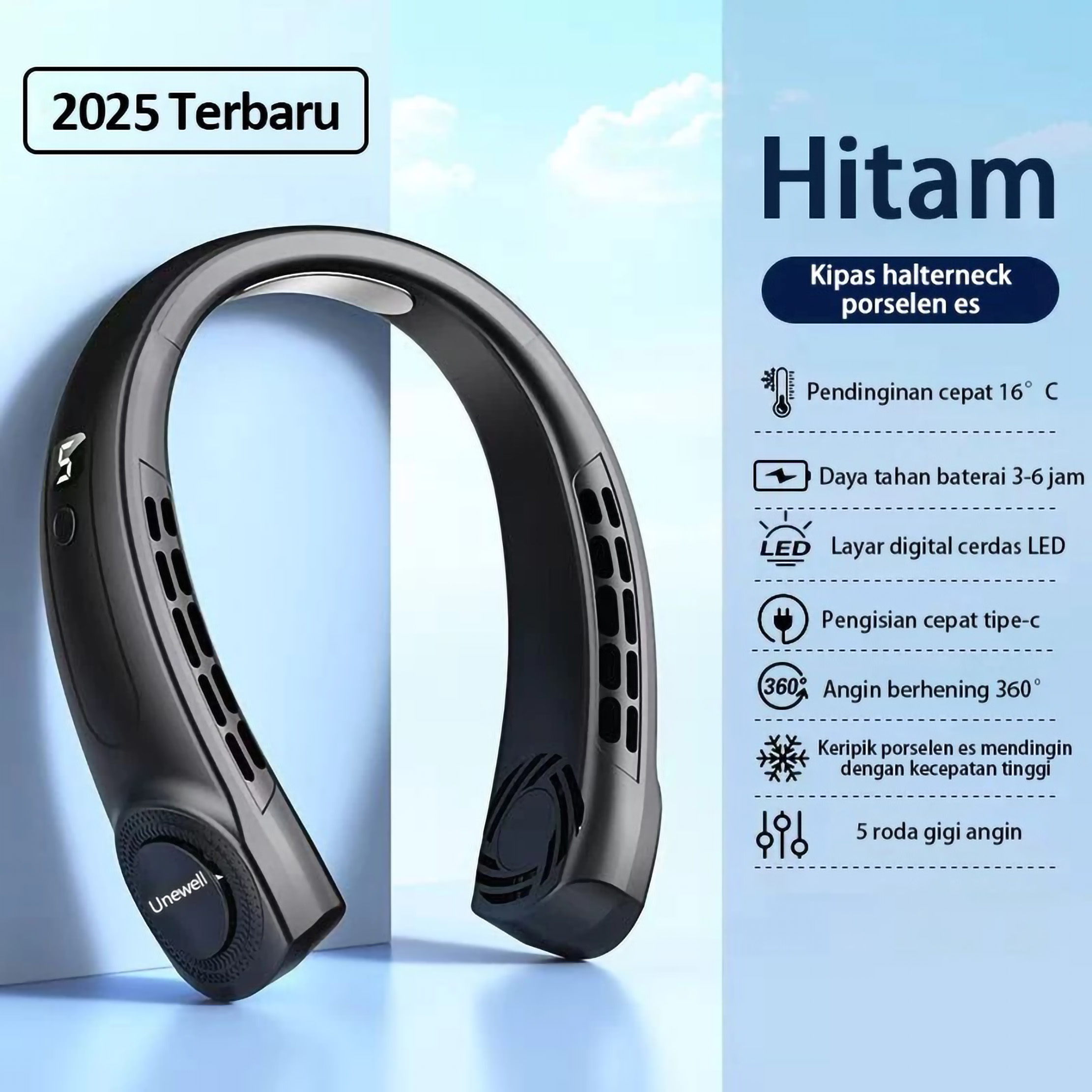  Unewell Kipas Angin Gantung Leher Portable