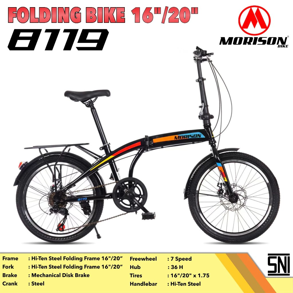 Roda Pasifik Mandiri Morison Bike Sepeda Lipat 20" MS 8119