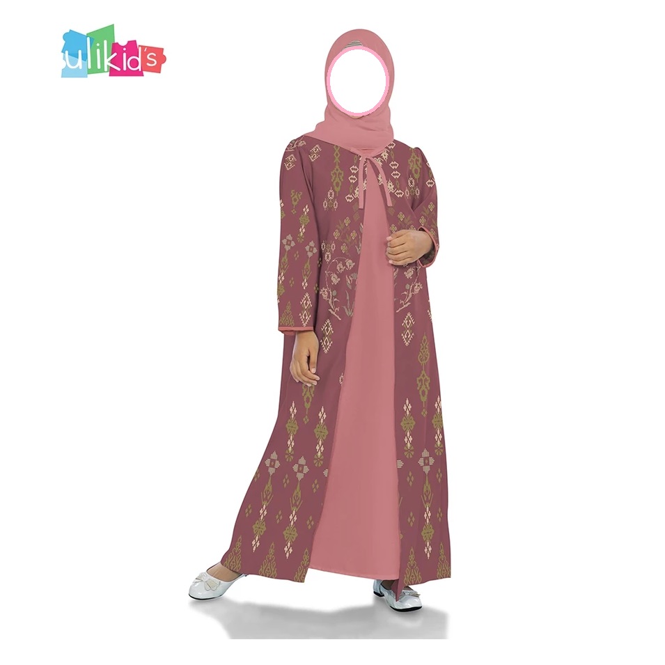 Ulikids Gamis Anak Set Hijab Motif Batik Nusantara 5