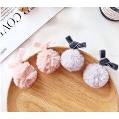 Bowknot Pompom Earrings