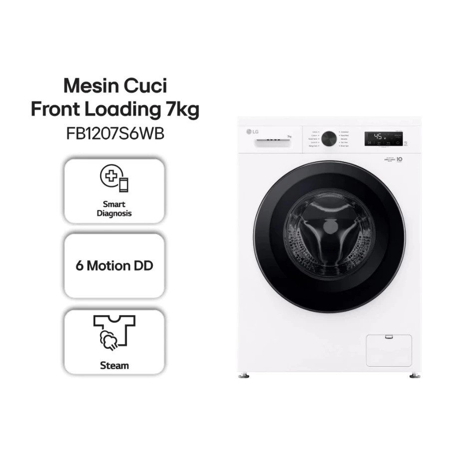 LG Mesin Cuci Front Loading Inverter 7 kg FB1207S6WB