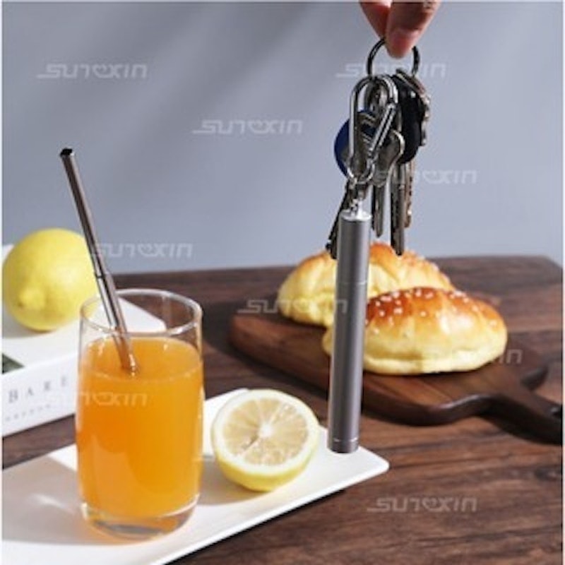 Sedotan Teleskopik Portable Bahan Stainless Steel 2