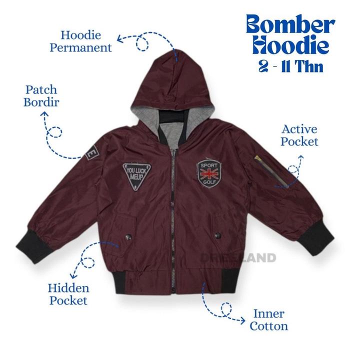  Dreeland Jaket Anak Bomber Kupluk