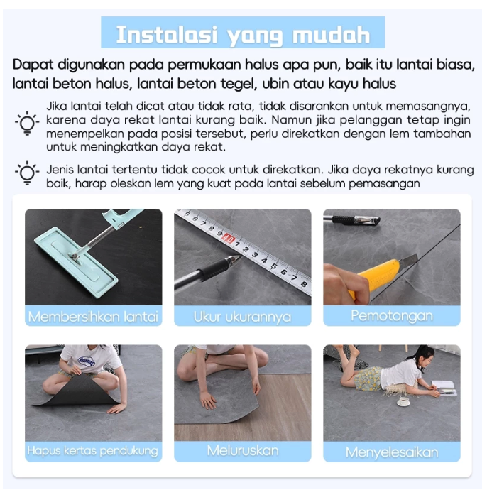  Stiker Lantai Granit Vinyl 30 x 30 cm Tipe G