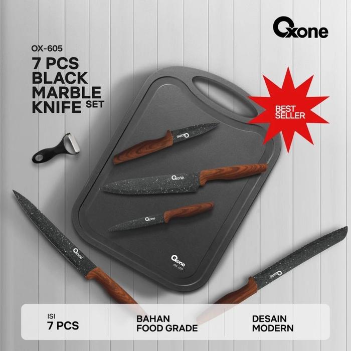 Oxone Black Marble Knife Set 4