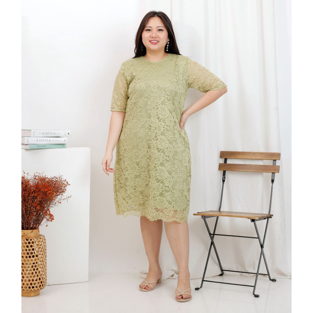  Dress Big Size Brukat Jumbo