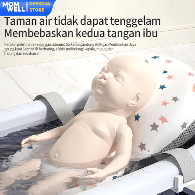 Momwell Foldable Baby Bath Tub with Pillow 4