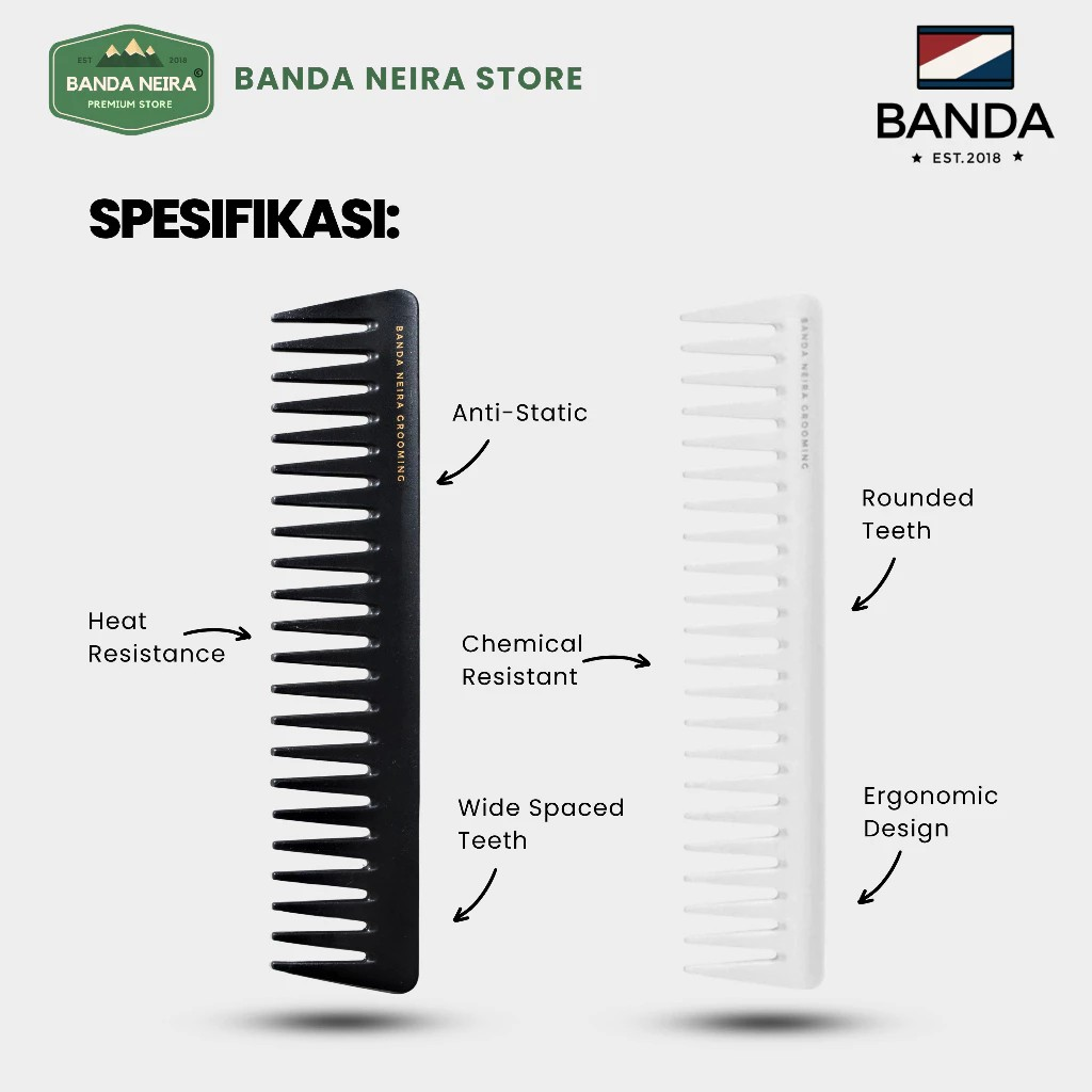 Banda Neira The Rake Wide Tooth Texture Comb