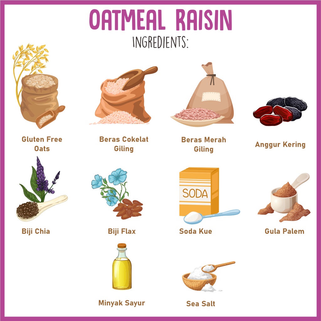 Verlin Indonesia Nola Gluten Free Cookies Oatmeal Raisin