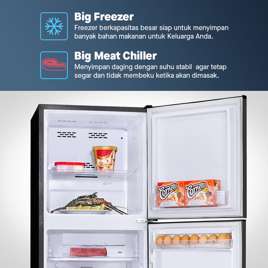 Sanken Argadwijaya Sanken Kulkas 2 Pintu 230L SK-V233PA-BB