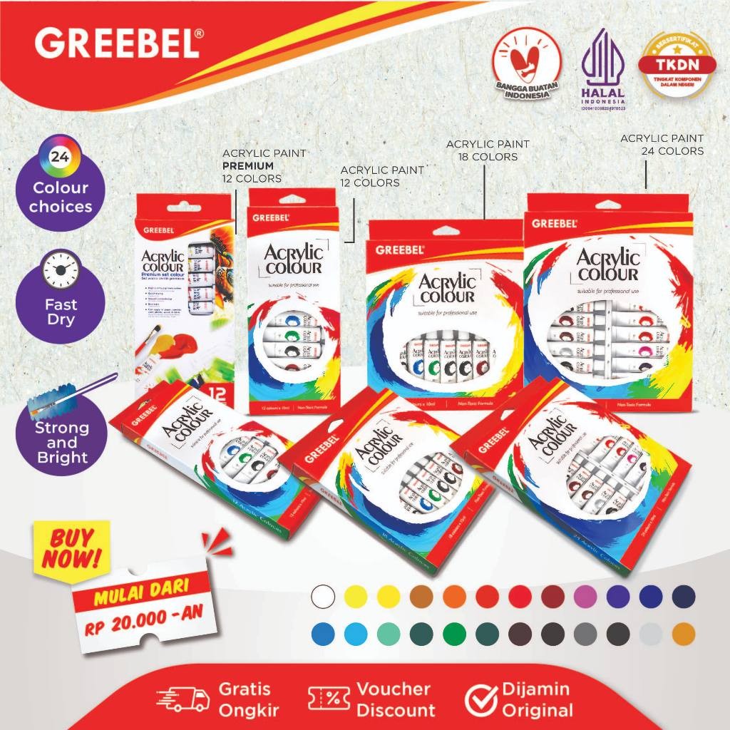 Suryamas Cipta Sentosa GREEBEL Acrylic Colour Set
