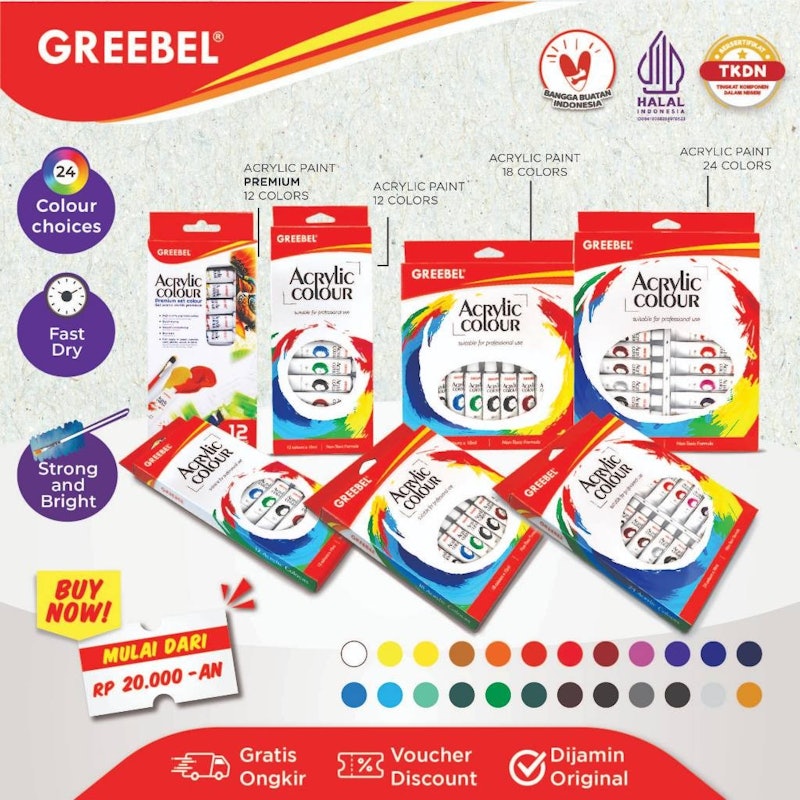 GREEBEL Acrylic Colour Set 4