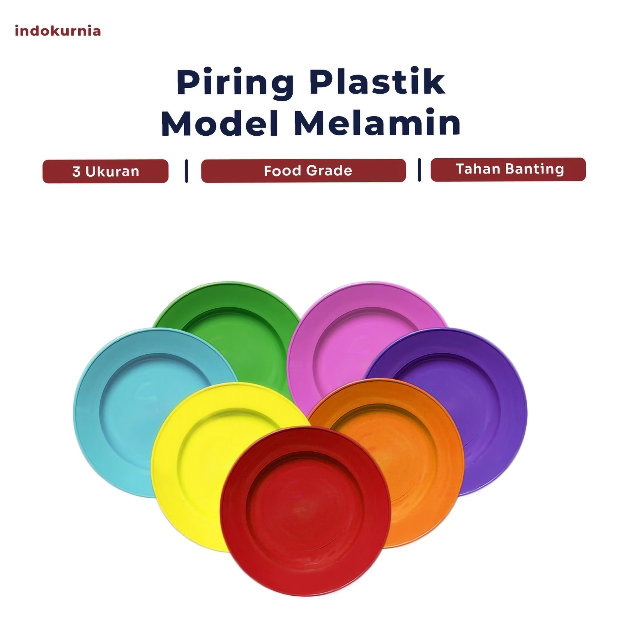 Indo Kurnia Jakarta Indokurnia Piring Plastik Model Melamin 8 Inch