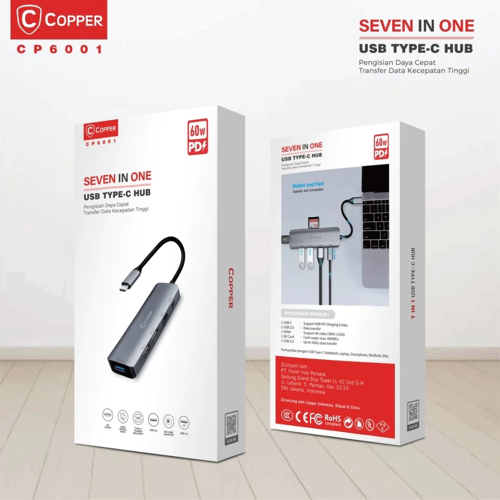 COPPER Seven in One USB Type-C Hub 4