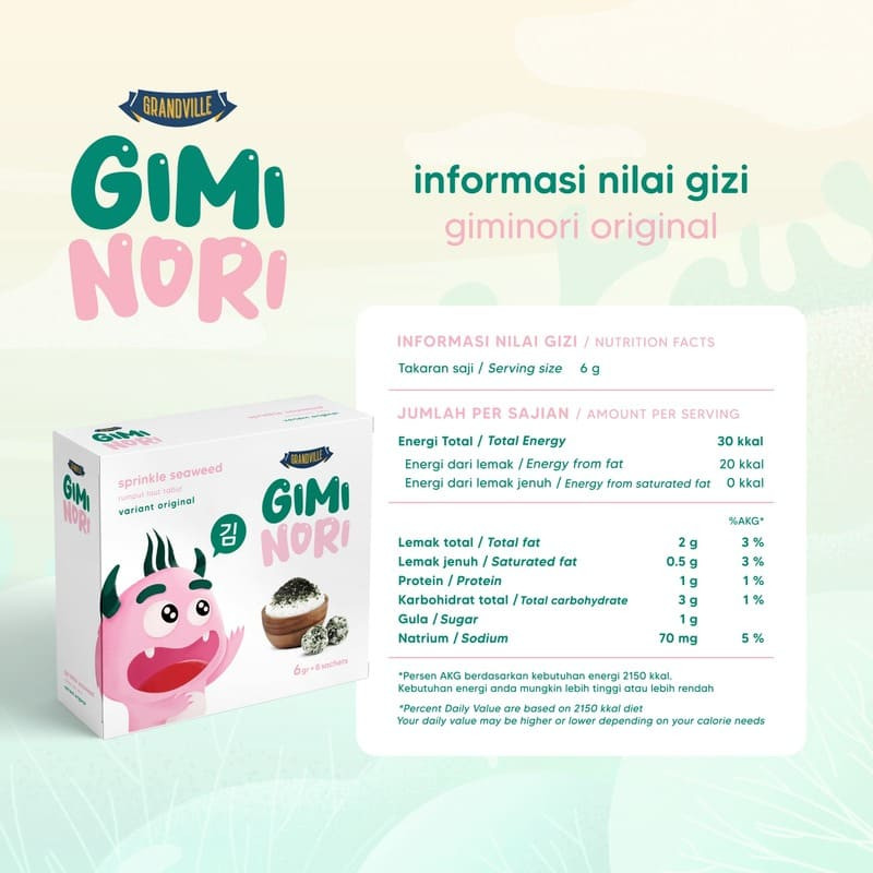 Grandville Food Indonesia Grandville Gimi Nori Rumput Laut Tabur Original