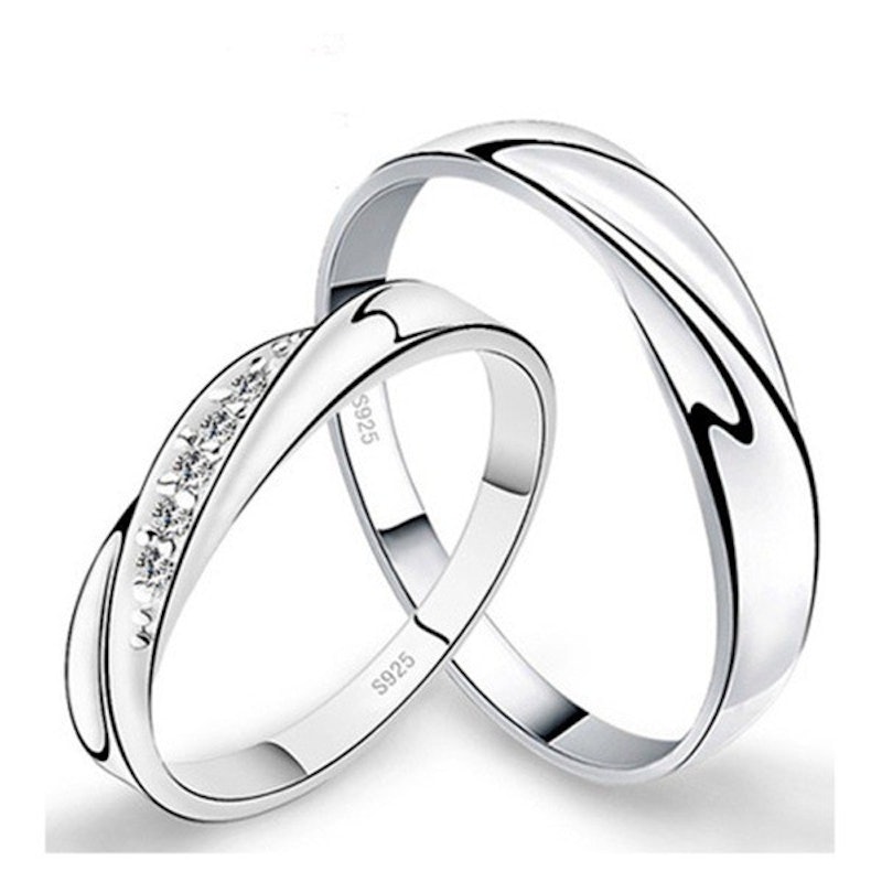 Tiaria Jewelry Silver Platinum Best Couple Ring 1